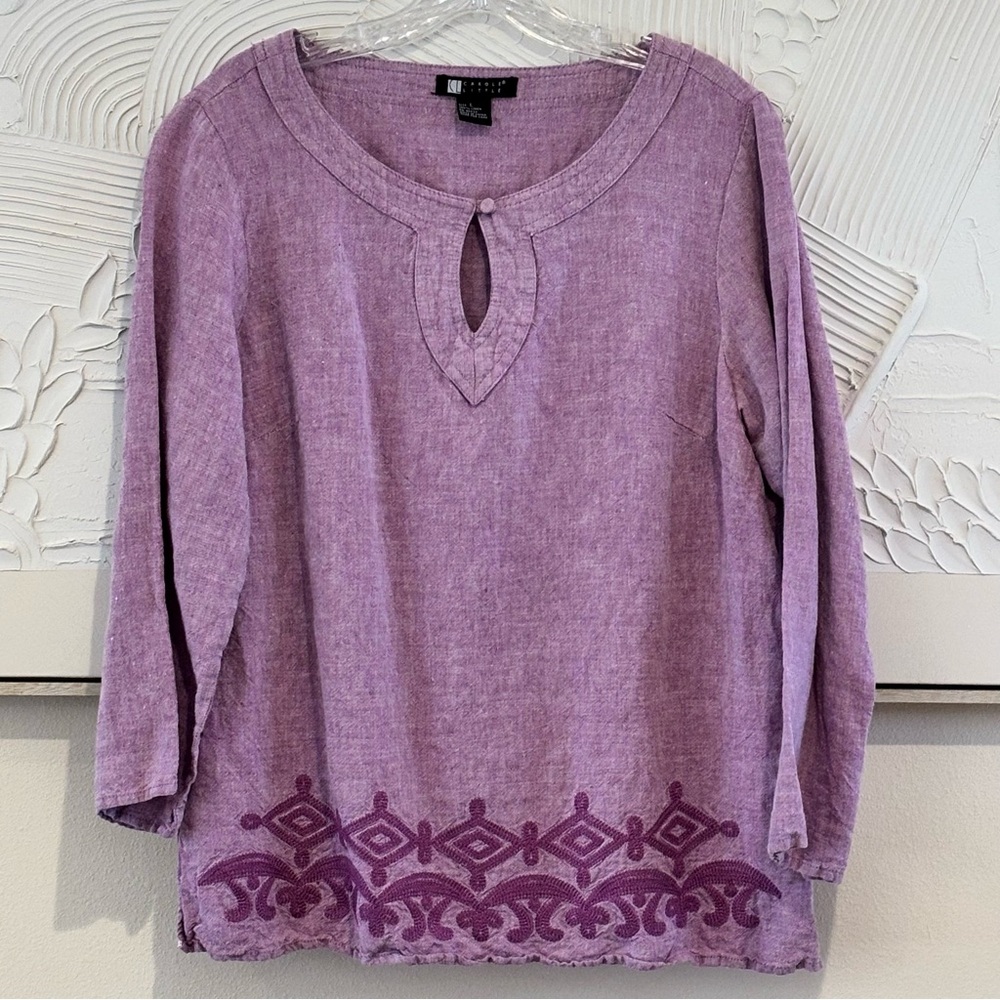 Carole Little women’s linen shirt Size Large
